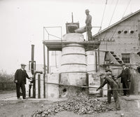 African American Worker on Machine for Extracting Acid from Phosphate Poster Print
