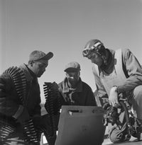 Historic military poster featuring Roscoe C. Brown, Col. Benjamin O. Davis, and Marcellus G. Smith in Ramitelli, Italy, March 1945.