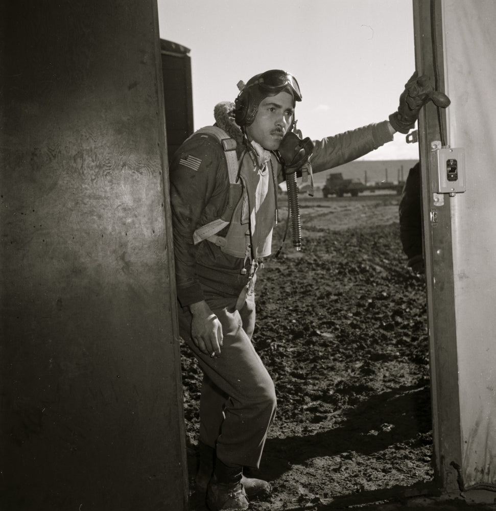 Tuskegee Airman Edward M. Thomas photo print from Ramitelli, Italy, March 1945.