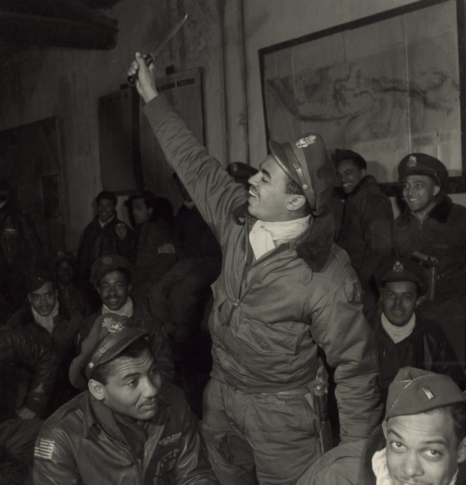 332nd Fighter Group Members in Briefing Room Poster Print