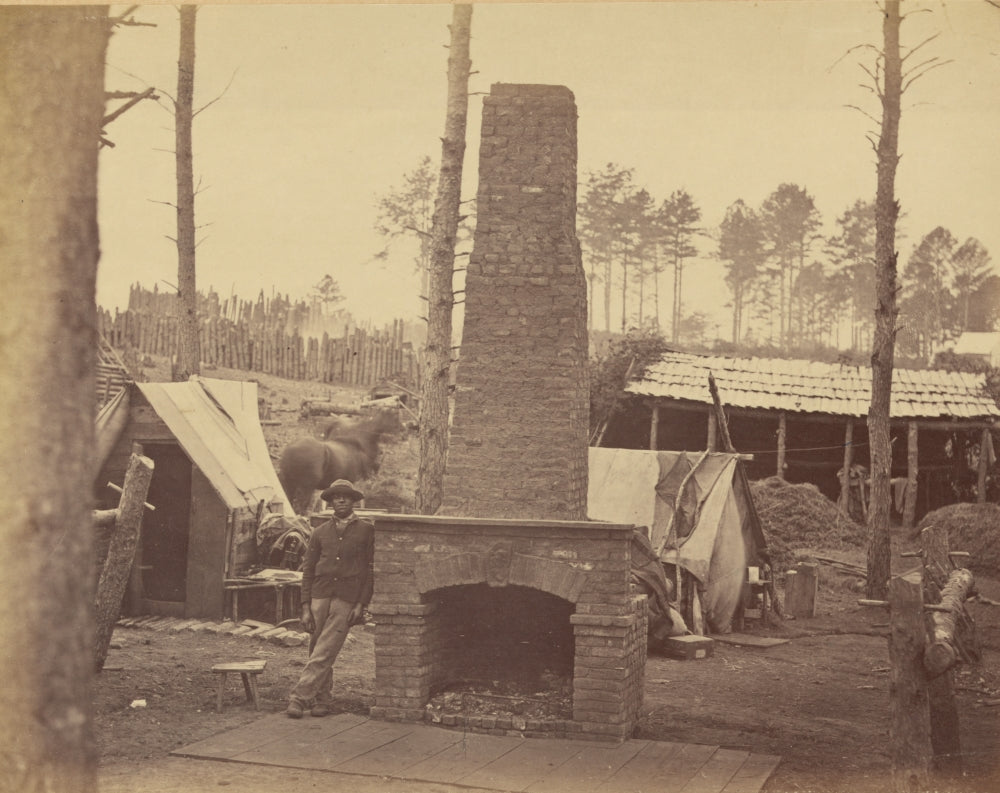 African American man beside chimney at Brandy Station Poster Print