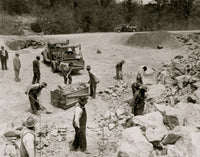 Prisoners Breaking Up Rocks Poster Print showcasing hard labor scene