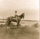 African American boy seated on a horse poster print.