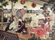 Two Young Men and Women Dining at a Tea-house on the Bank of the Sumida River Poster Print by Shunman