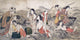 Girl Fishers & Bathers Art Print by Utamaro showcasing women in serene nature.