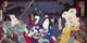 Actors in a Kabuki Play Poster Print by Kyochchika, vibrant Japanese theatre artwork.