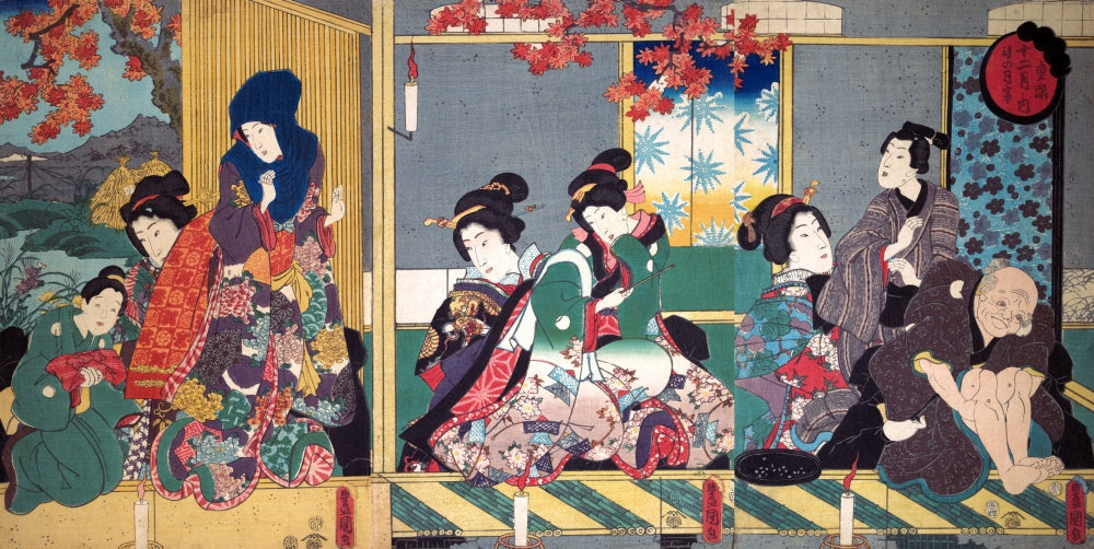 Candlelit Banquet Poster Print by Kunisada