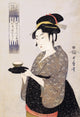 Teahouse Waitress Poster Print by Utamaro showcasing traditional Japanese culture artwork.
