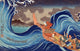 Life of Nichiren: A Vision of Prayer on the Waves Poster Print by Kuniyoshi