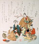 Street Scene in Springtime Poster Print by Shinsei showcasing vibrant colors and lively street life.