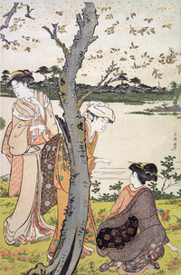Gathering Young Flowers Poster Print by Shuncho featuring vibrant floral design.