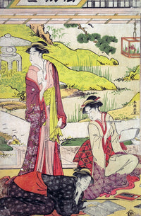 Three Women Pursuing Literary Pursuits Poster Print by Shuncho