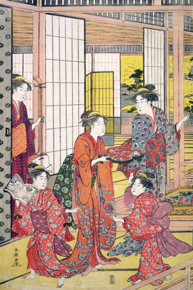 Young Women with a Tray of Sweetmeats Poster Print by Shuncho