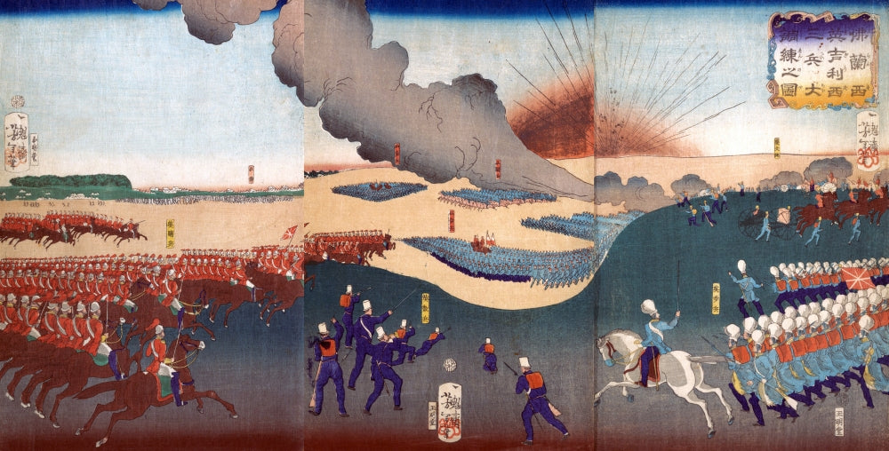 Maneuvers of French & English Soldiers Poster Print by Yoshitoshi