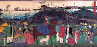 Foreigners Visiting the Famous Site of Mt. Gongen in Kanagawa Poster Print
