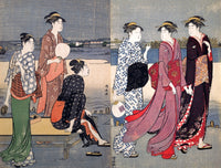Evening Cool on the Banks of the Sumida River Poster Print by Kionaga