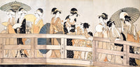 Cool Breezes Over the Bridge Poster Print by Utamaro - Tranquil nature artwork