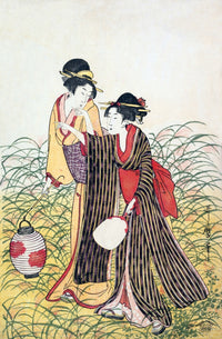 Elopers Poster Print by Utamaro featuring a romantic scene.