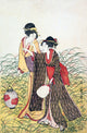 Elopers Poster Print by Utamaro featuring a romantic scene.
