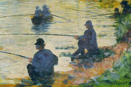 Fishermen Poster Print by George Seurat, vintage art reproduction