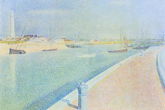 The Channel at Gravelines, Petit Fort Philippe Poster Print by George Seurat, showcasing coastal beauty in vibrant colors.