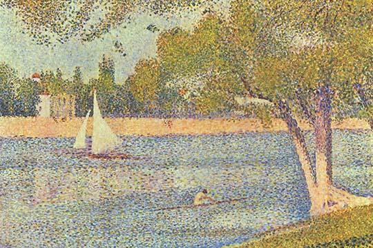 The Seine by the Island of Jatte in Spring Poster Print by George Seurat