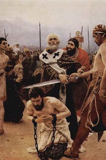 St Nicholas Saving Three Innocents from Execution Poster Print by Ilya Repin