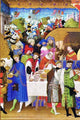 Jean de Berry in blue robe New Year's gifts poster print
