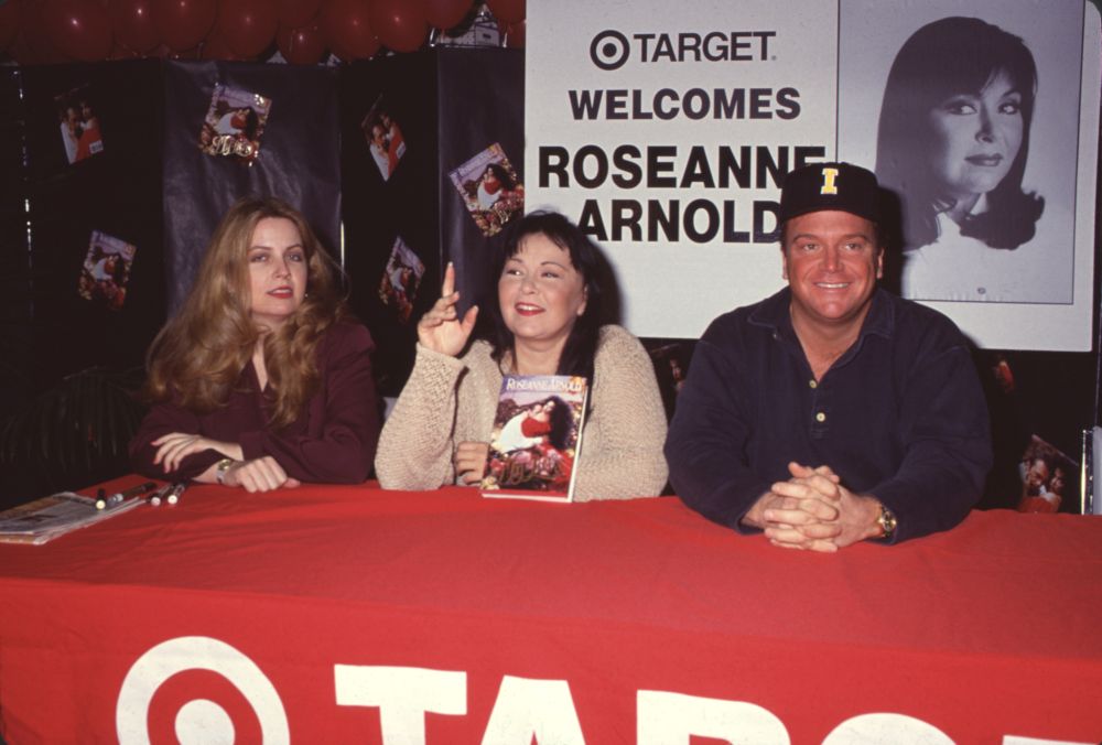 Roseanne Barr and Tom Arnold photo print at book signing event.