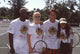 Tennis court photo print featuring James McDaniel, Cathy Lee Crosby, Daniel Baldwin, and Traci Bingham.
