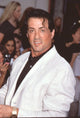 Sylvester Stallone in a white jacket and black shirt at the Saving Private Ryan premiere - Photo Print