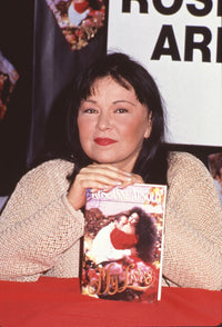 Roseanne Arnold photo print holding her book 'My Lives'.