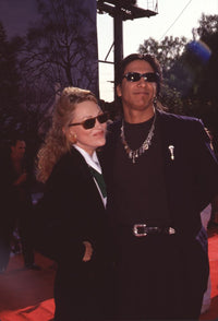 Faye Dunaway and Hook Herrera smiling in sunglasses photo print