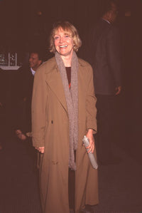 K Callan in a long brown coat photo print