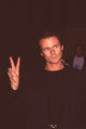 Michael Des Barres photo print in all black with peace sign