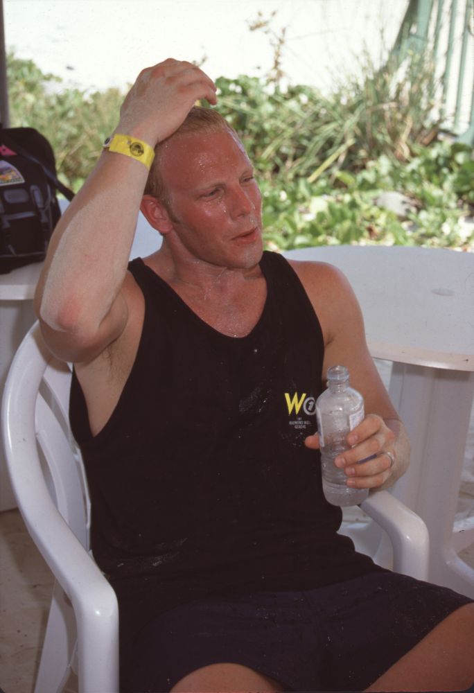 Ian Ziering drinking water at Celebrity Sports Invitational photo print