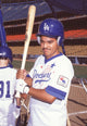 Nick Turturro holding a bat in Dodgers uniform photo print.