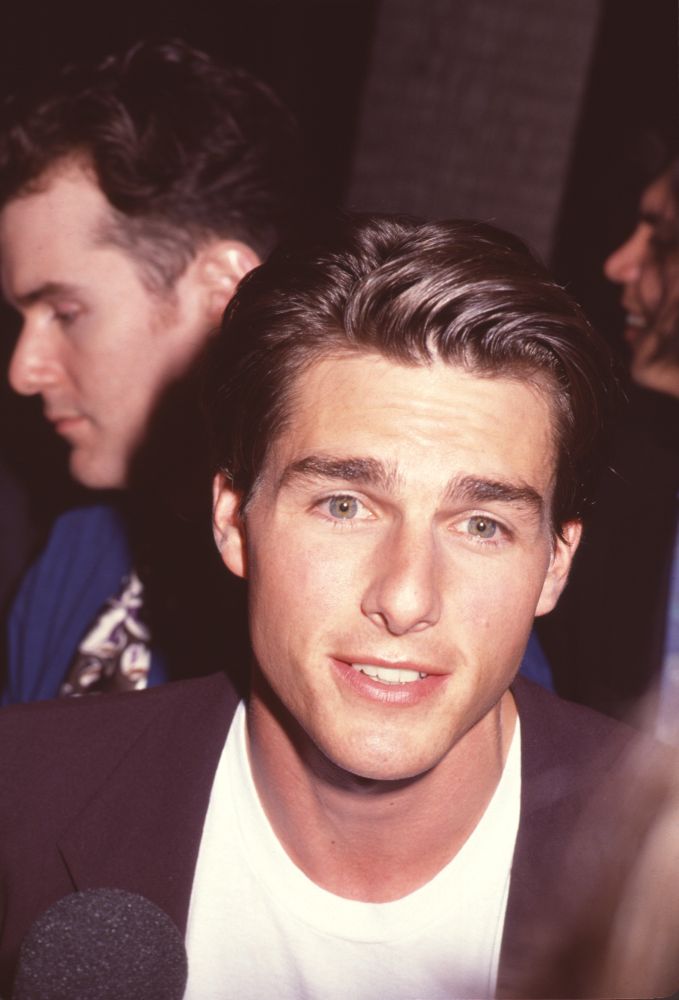 Tom Cruise photo print in shirt and brown jacket, perfect for home decor.