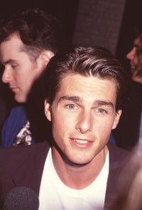Tom Cruise photo print in shirt and brown jacket, perfect for home decor.