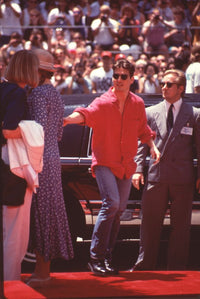 Tom Cruise getting out of a car at his Hand & Footprints Ceremony photo print.