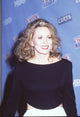Faye Dunaway photo print in a black top with cut-out sides.