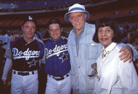 John Astin family photo print in Dodger uniforms showing Sean and Mackenzie.