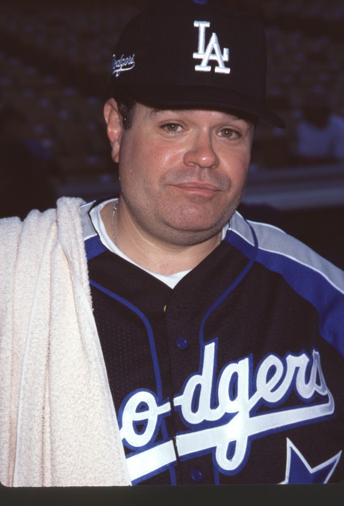 Michael Badalucco in Dodgers jersey during Hollywood Stars Night photo print