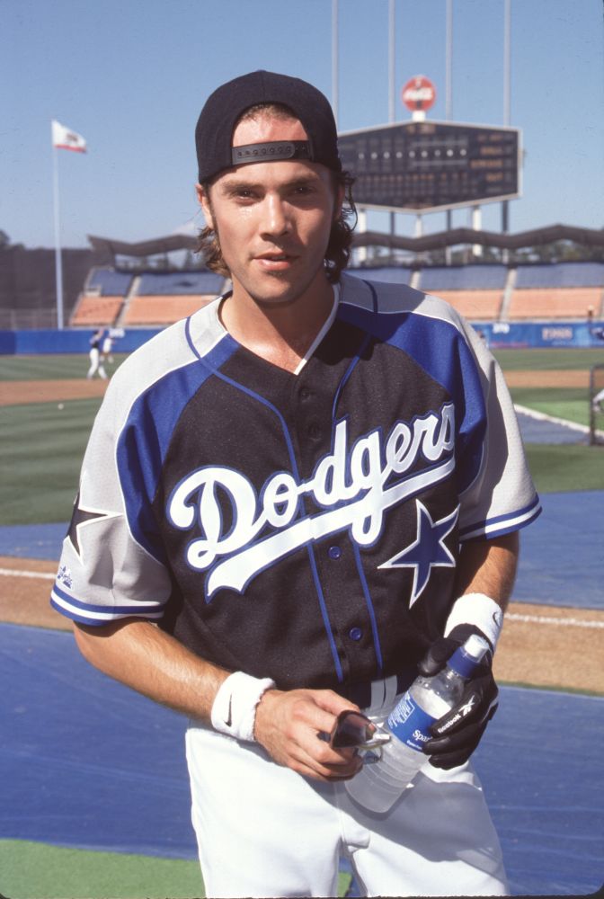 Barry Watson in Dodgers uniform with backwards hat photo print