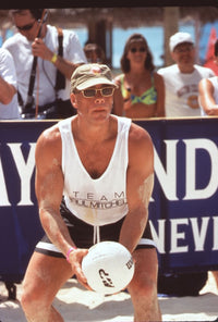 Jean Claude Van Damme playing volleyball at the Celebrity Sports Invitational photo print.