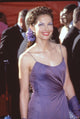 Ashley Judd smiling in a purple dress photo print.