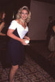 Nancy Davis in Black and White Dress at Race to Erase MS Gala Photo Print