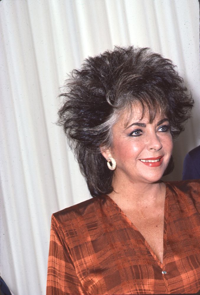Elizabeth Taylor in Red Satin Plaid Top Photo Print