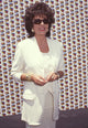 Joan Collins in white suit during FX Cable TV kickoff - photo print