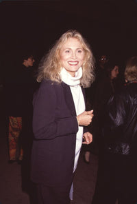 Faye Dunaway photo print in white turtleneck, classic Hollywood style.